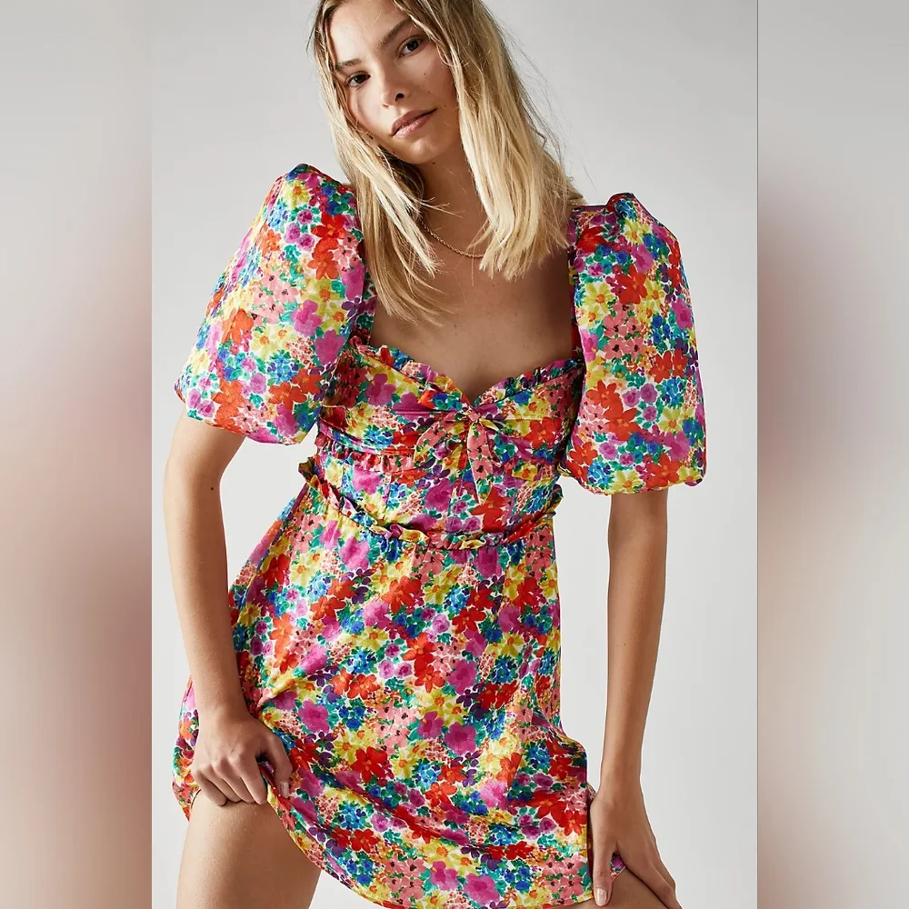 For Love And Lemons Merrill Puff Sleeve Mini Dress - Picture 4 of 14